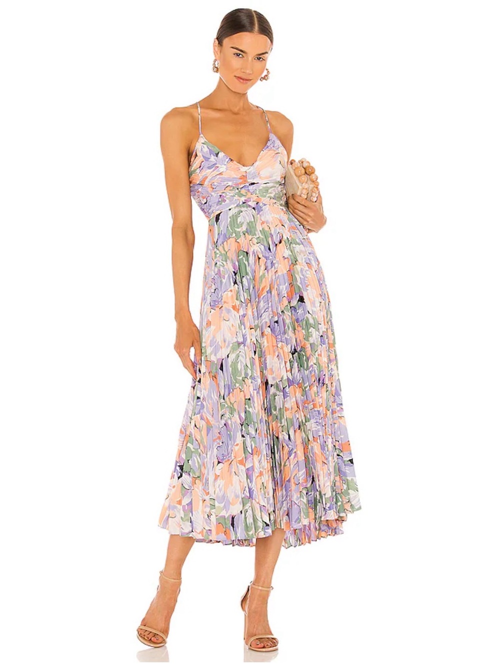 ASTR the Label Blythe Dress - Floral Pleated Midi Dress